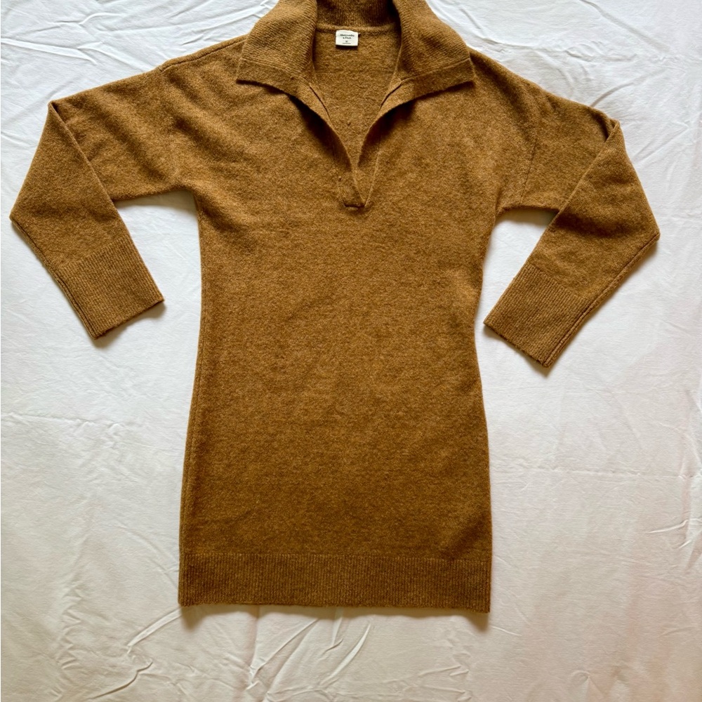 Abercrombie & Fitch Tan Mini Dress with Collar